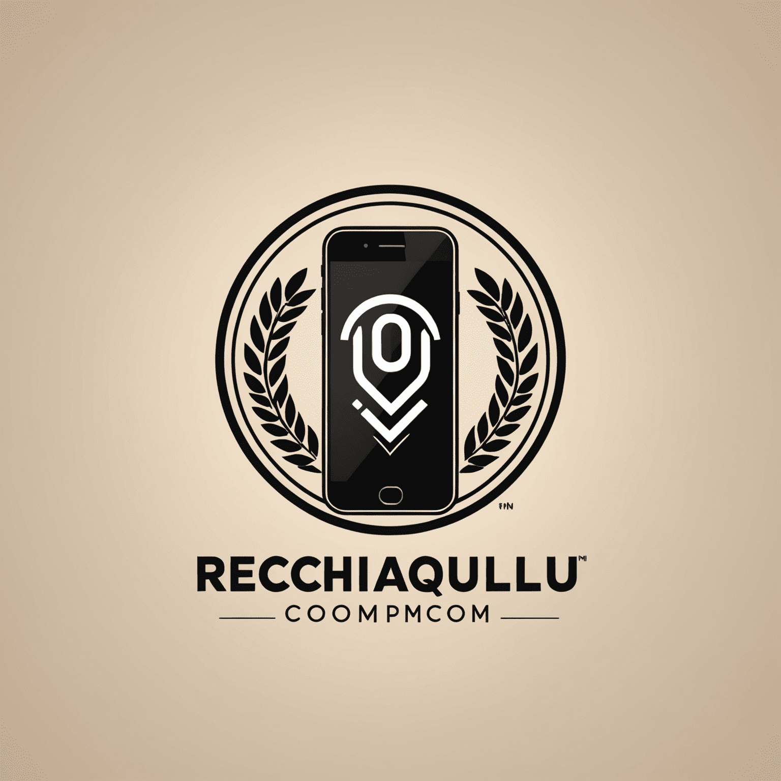 شعار rechaqulu_com يظهر اسم الشركة بخط حديث مع رمز يمثل شحن الهاتف المحمول